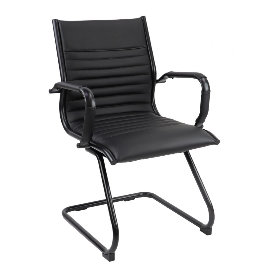 Batley Cantilever Black Frame Visitor Boardroom Leather Chair